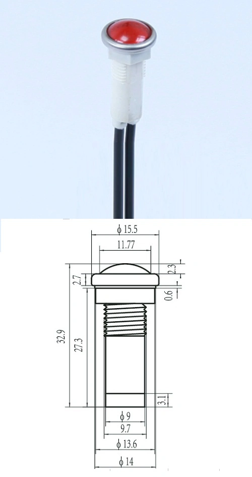 L'indicateur de couleur de la lampe pilote de 10 mm de haute luminosité LED A-30 0